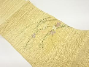 紗 草花模様織出し名古屋帯